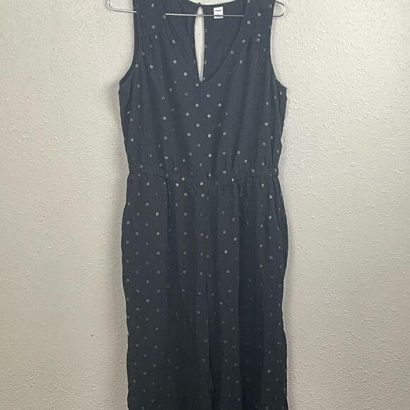 Pre-Owed Old Navy Womens Black Polka Dot Romper Size L - Picture 1 of 5